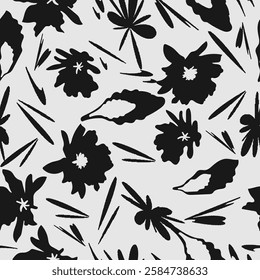 This elegant black floral design is ideal for enhancing textiles, wallpapers, and stylish modern decor