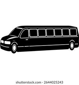 This elegant black and white limousine vector illustration offers a sophisticated design perfect for various applications.