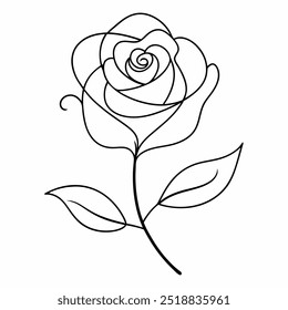 This elegant black and white rose flower line art vector is perfect for adding a touch of classic beauty to your designs. Ideal for logos, tattoos, invitations, and other creative projects.