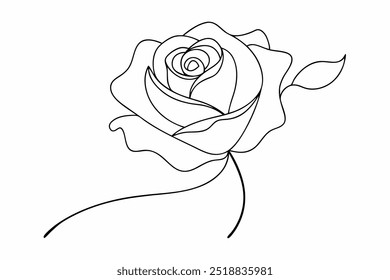 This elegant black and white rose flower line art vector is perfect for adding a touch of classic beauty to your designs. Ideal for logos, tattoos, invitations, and other creative projects.