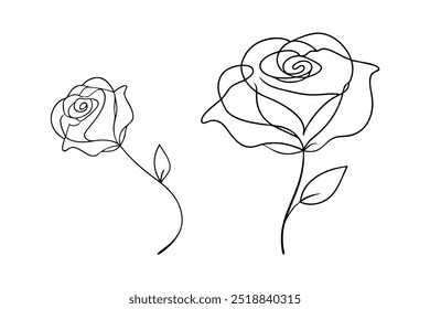 This elegant black and white rose flower line art vector is perfect for adding a touch of classic beauty to your designs. Ideal for logos, tattoos, invitations, and other creative projects.