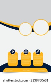 Esta elegante plantilla de folleto, una combinación de amarillo y azul oscuro, se puede utilizar con fines de promoción corporativa