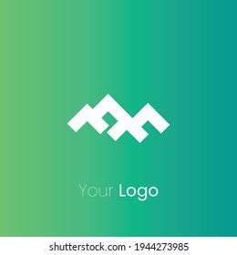 This is an elegant company logo design on a green background