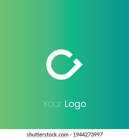 This is an elegant company logo design on a green background
