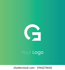 This is an elegant company logo design on a green background