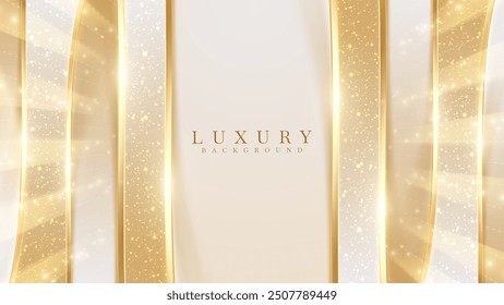 This is an elegant cover featuring vertical golden lines with a gradient background decorated with shimmering lights and exploding golden rays.