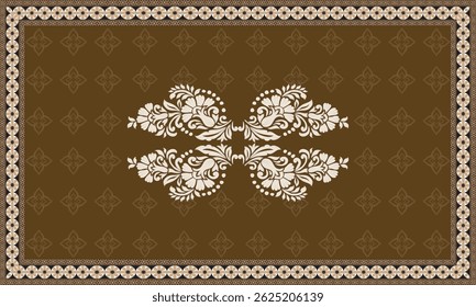 This elegant Damask fabric features a timeless woven pattern that blends intricate floral and scroll motifs with a sophisticated tone-on-tone effect. The design is reversible, showcasing a beautiful i