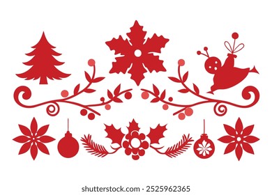 This elegant floral Christmas border design showcases intricate floral patterns, perfect for holiday cards, festive decorations, and seasonal digital templates. Ideal for creative prints and projects.