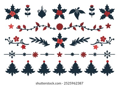 This elegant floral Christmas border design showcases intricate floral patterns, perfect for holiday cards, festive decorations, and seasonal digital templates. Ideal for creative prints and projects.