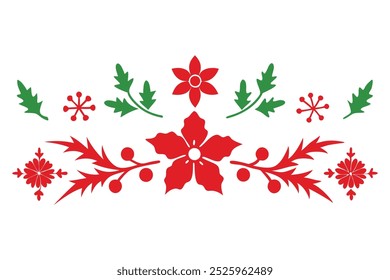 This elegant floral Christmas border design showcases intricate floral patterns, perfect for holiday cards, festive decorations, and seasonal digital templates. Ideal for creative prints and projects.