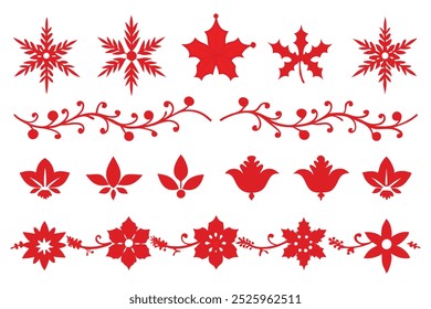 This elegant floral Christmas border design showcases intricate floral patterns, perfect for holiday cards, festive decorations, and seasonal digital templates. Ideal for creative prints and projects.