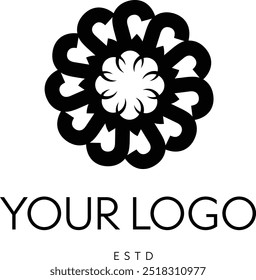 This elegant flower logo symbolizes luxury and versatility, perfect for real estate, beauty, fragrance, skincare, and hospitality brands. Its refined design conveys growth, and timeless sophistication