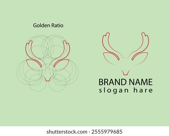 This elegant logo features a deer crafted using the golden ratio for perfect symmetry and balance. Its minimalist design conveys sophistication, making it ideal for premium, nature-focused brands.