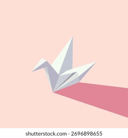 This elegant paper crane illustration is perfect for adding a touch of simplicity and sophistication to any design project