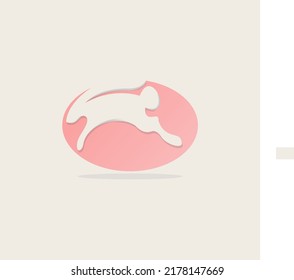 this is an elegant rabbit animal logo concept
