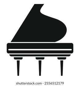 This elegant silhouette captures the timeless beauty of a grand piano, its sleek lines and graceful curves hinting at the musical potential within