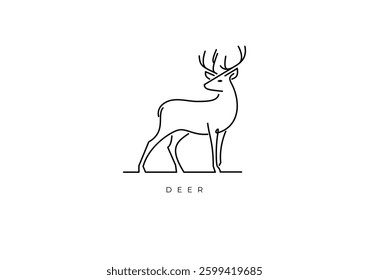 This is an Elegant and Simple Deer Outline. Deer outline for logo, symbol and tattoo usage. Cool design set for Deer lover or veterinary.