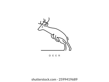 This is an Elegant and Simple Deer Outline. Deer outline for logo, symbol and tattoo usage. Cool design set for Deer lover or veterinary.