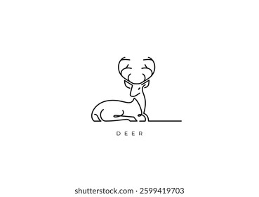 This is an Elegant and Simple Deer Outline. Deer outline for logo, symbol and tattoo usage. Cool design set for Deer lover or veterinary.