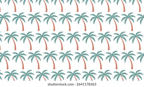 This elegant vector illustration features a clean and seamless repeating pattern of classic tropical palm trees.