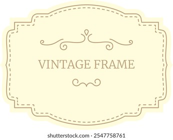 This elegant vintage frame features delicate swirls and a light yellow background, providing a sophisticated touch to any design project