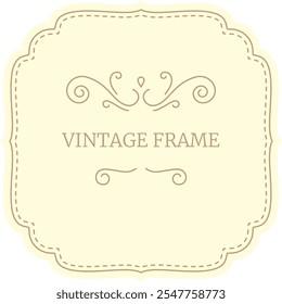 This elegant vintage frame features delicate flourishes and a pastel yellow background, creating a sophisticated and timeless design