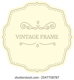 This elegant vintage frame features delicate swirls, flourishes, and a pastel yellow background, creating a sophisticated and timeless design