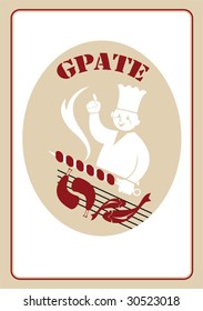 This is element of design of the menu for the dishes prepared on  open fire