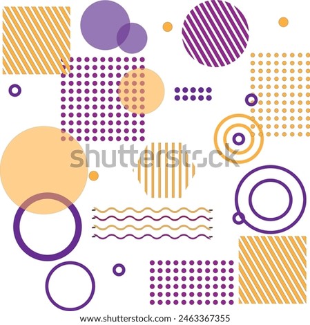 This element features a unique design inspired by circles, waves, dots, and purple and orange colors, creating a visually striking piece that adds a pop of color and modern flair to any space.