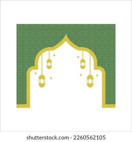 This element is suitable for various types of Islamic-themed graphic designs such as greeting cards, social media posts, banners, and other Islamic content.