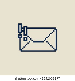 Este es el icono de correo electrónico en pixel art, este artículo es bueno para presentaciones, pegatinas, iconos, diseño de camiseta, activo de juego, logotipo y su proyecto.