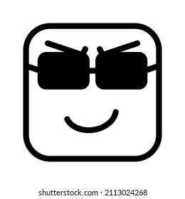 Se trata de un emoticono con un formulario de caja que utiliza el contorno de estilo adecuado para las necesidades de los stickers u otros proyectos de diseño