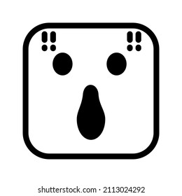 This is an emoticon with a box form that uses the style outline that is suitable for the needs of stickers or other design projects