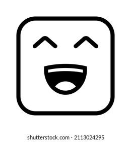 Se trata de un emoticono con un formulario de caja que utiliza el contorno de estilo adecuado para las necesidades de los stickers u otros proyectos de diseño