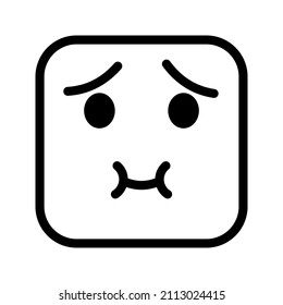 This is an emoticon with a box form that uses the style outline that is suitable for the needs of stickers or other design projects