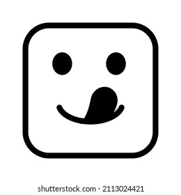 Se trata de un emoticono con un formulario de caja que utiliza el contorno de estilo adecuado para las necesidades de los stickers u otros proyectos de diseño