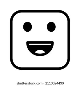 This is an emoticon with a box form that uses the style outline that is suitable for the needs of stickers or other design projects