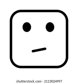 This is an emoticon with a box form that uses the style outline that is suitable for the needs of stickers or other design projects