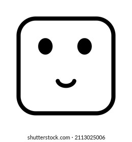 This is an emoticon with a box form that uses the style outline that is suitable for the needs of stickers or other design projects
