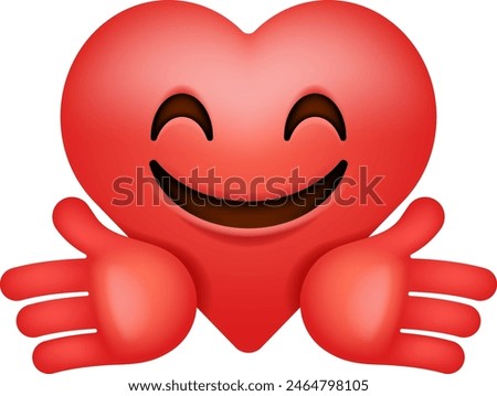 This emoticon conveys a warm and inviting gesture, symbolizing love, openness, and acceptance. It represents the willingness to embrace others with compassion, understanding, and support. 