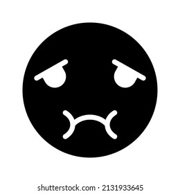 This is an emoticon with an expression that uses a solid style
