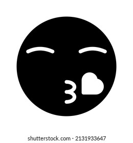This is an emoticon with an expression that uses a solid style
