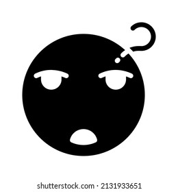 This is an emoticon with an expression that uses a solid style