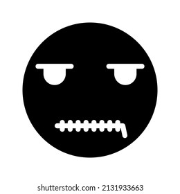 This is an emoticon with an expression that uses a solid style