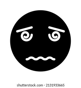 This is an emoticon with an expression that uses a solid style