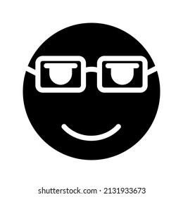 This is an emoticon with an expression that uses a solid style