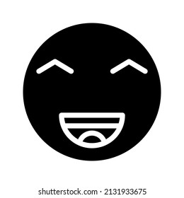 This is an emoticon with an expression that uses a solid style