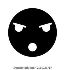 This is an emoticon with an expression that uses a solid style