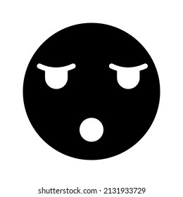 This is an emoticon with an expression that uses a solid style