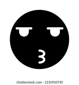 This is an emoticon with an expression that uses a solid style